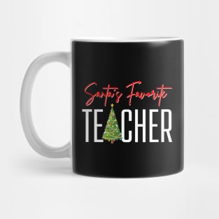 Santas Favorite Teacher Santa Teacher Cute Winter Funny Christmas Teaching Holiday Mug